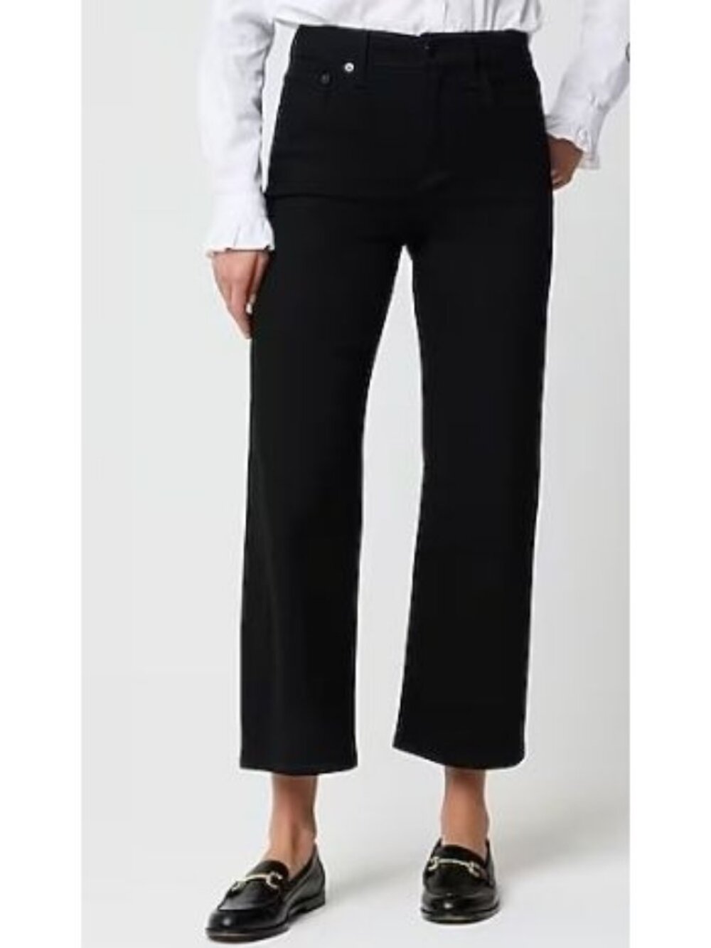 J. Crew Factory Black Wide-Leg Stretch Cropped Jean Womens Size 29 New With Tag!